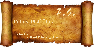 Petik Otília névjegykártya